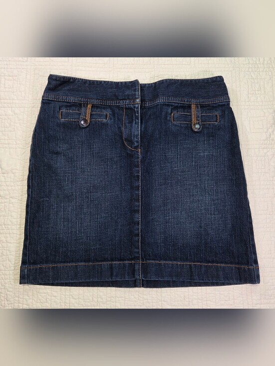 LOFT Dresses & Skirts - Ann Taylor LOFT Denim Skirt Womens Size 2 Blue Cotton Blend Pockets Short
